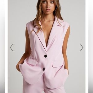 SHOWPO PINK BLAZER VEST